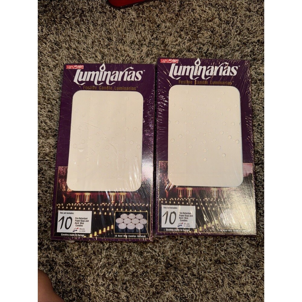 VTG Light Styles Paper Luminarias w/ Candles - Lot of 2 - Kmart Christmas NOS